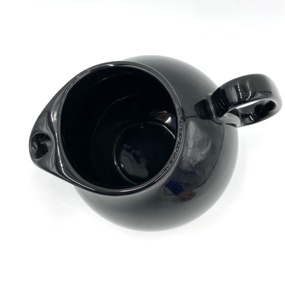 Waechtersbach Ball Pitcher Black Glaze Spain 7 inch About 12 Cups With Handle - Picture 5 of 10